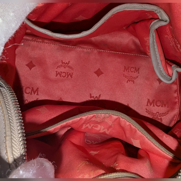 MCM Boston Bag White Pink Beige - Picture 12 of 16